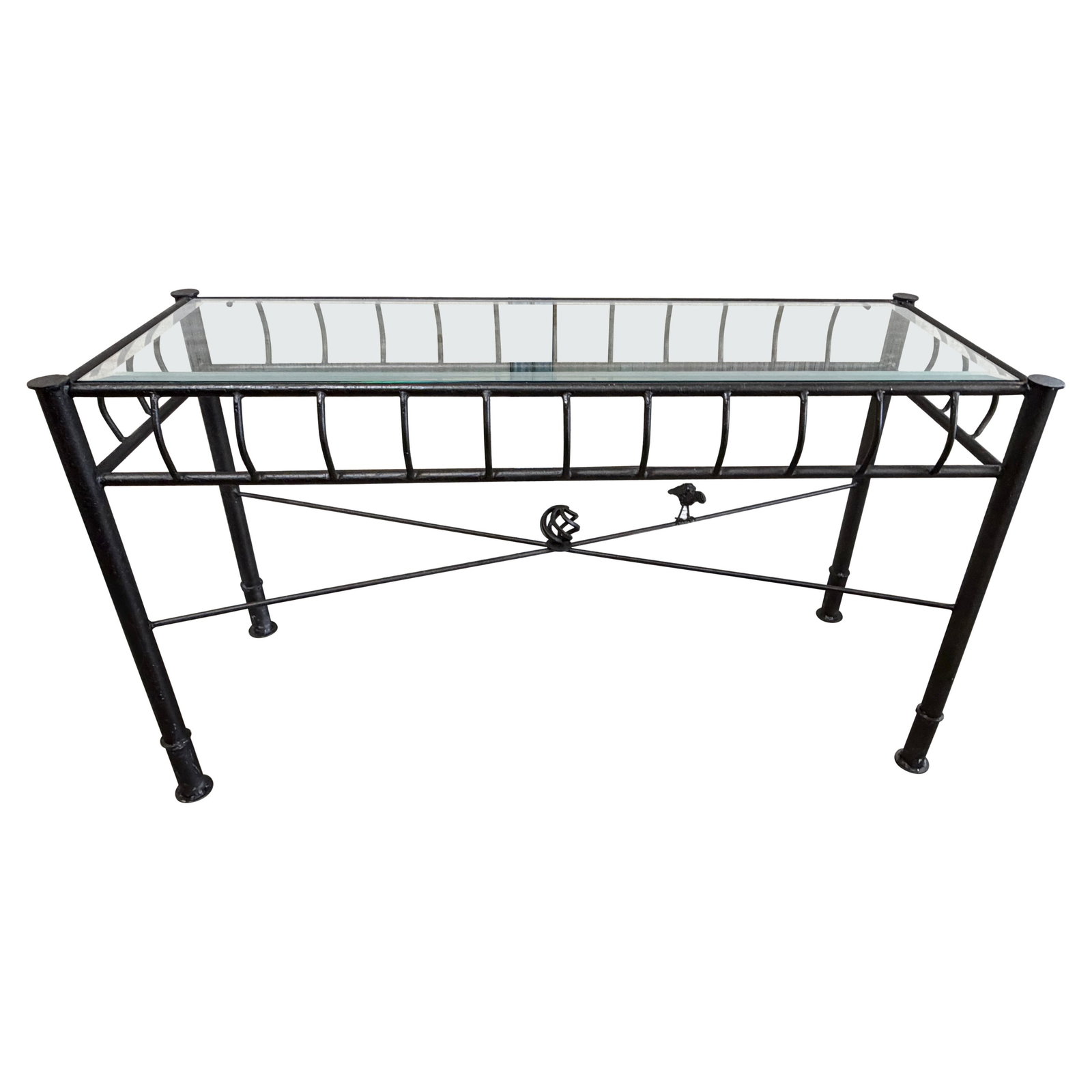 Set of 2 Forged Iron and Glass Console Tables by Ilana Goor 1980s (1 of 14)