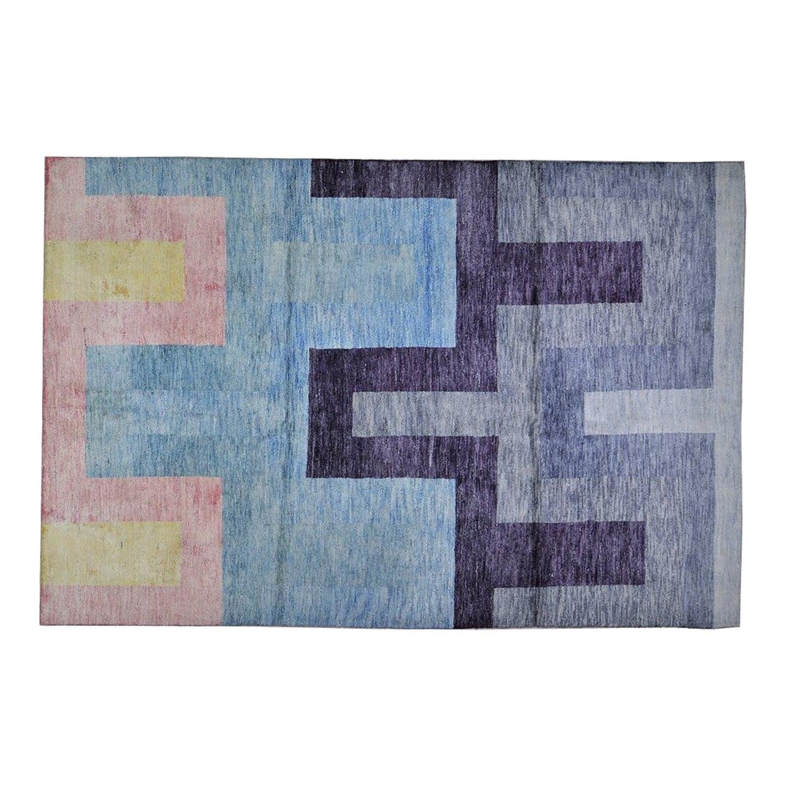 Ink Blue Wool Area Rug Hand Knotted Moroccan Style 6'1'' x 9'11'' (1 of 4)