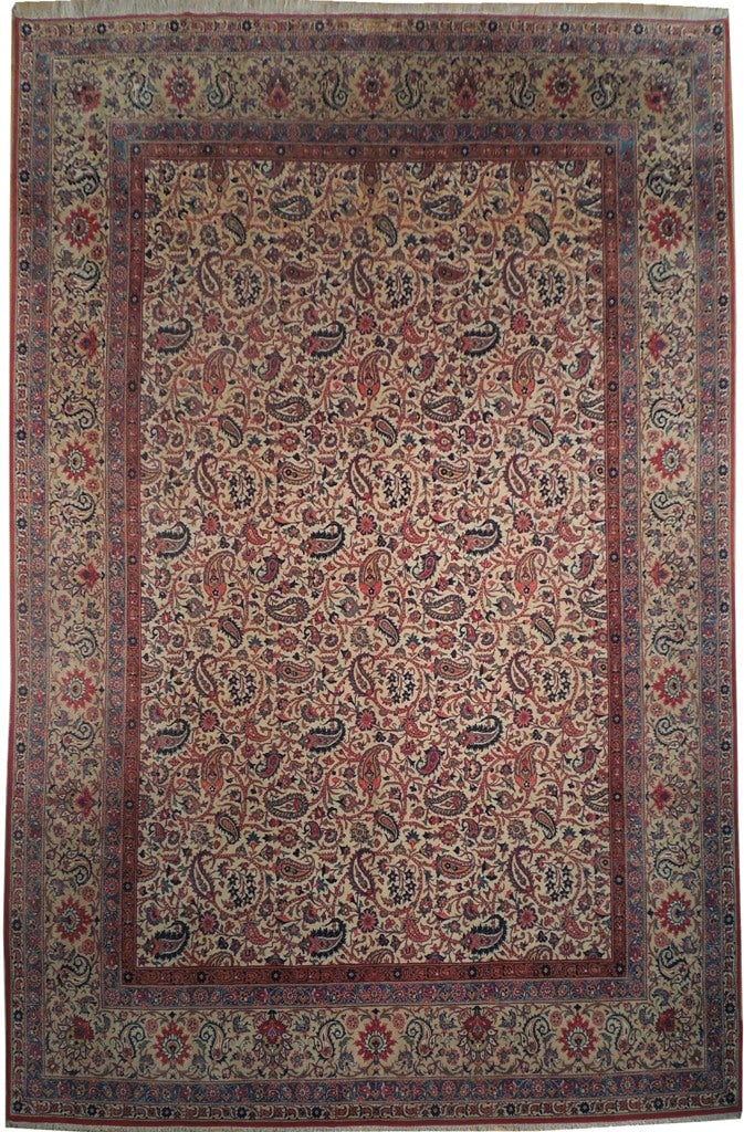 9 x 12.5 Persian Isfahan Handmade Wool Rug with Paisley Design (1 of 6)