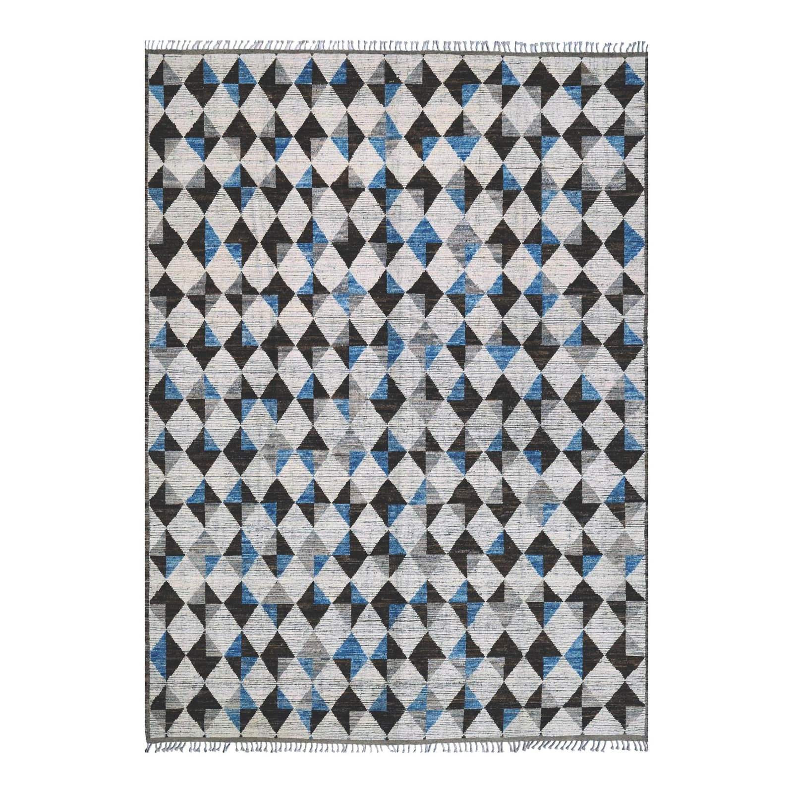 Hand-Knotted 10 x 13 Moroccan-Style Wool Rug Beige Abstract Design: Hand-Knotted 10 x 13 Moroccan-Style Wool Rug Beige Abstract Design Enhance your living space with this stunning contemporary Moroccan-style wool rug. Hand-knotted and featuring an abstract design in s
