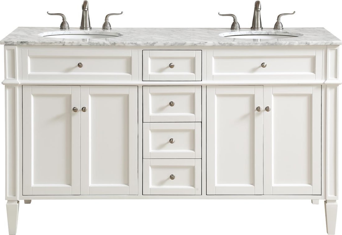 Elegant Lighting English Traditional Double Vanity Cabinet Solid Wood Chrome Finish (1 of 1)