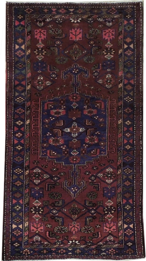 3.7 x 6.9 Red Handmade Persian Hamadan Area Rug from Iran: 3.7 x 6.9 Red Handmade Persian Hamadan Area Rug from Iran Free continental US Shipping Introducing the 3.7 x 6.9 Red Semi-Antique Persian Hamadan Rug, a stunning handcrafted masterpiece that seamlessl