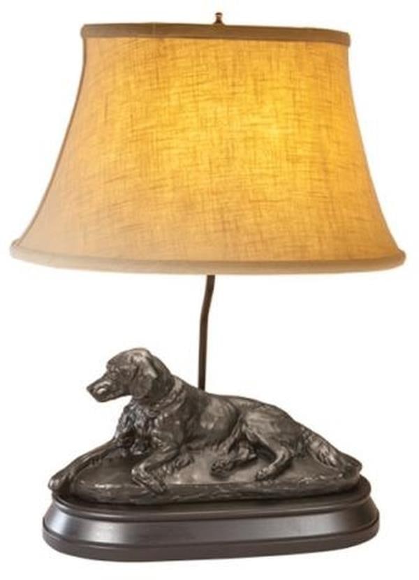 Charming English Setter Dog Table Lamp Lodge Style Resin 22H (1 of 1)