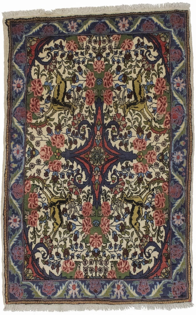 Handmade Vintage Oriental Rug Floral Pictorial Wool 2'6 x 4'0 (1 of 13)