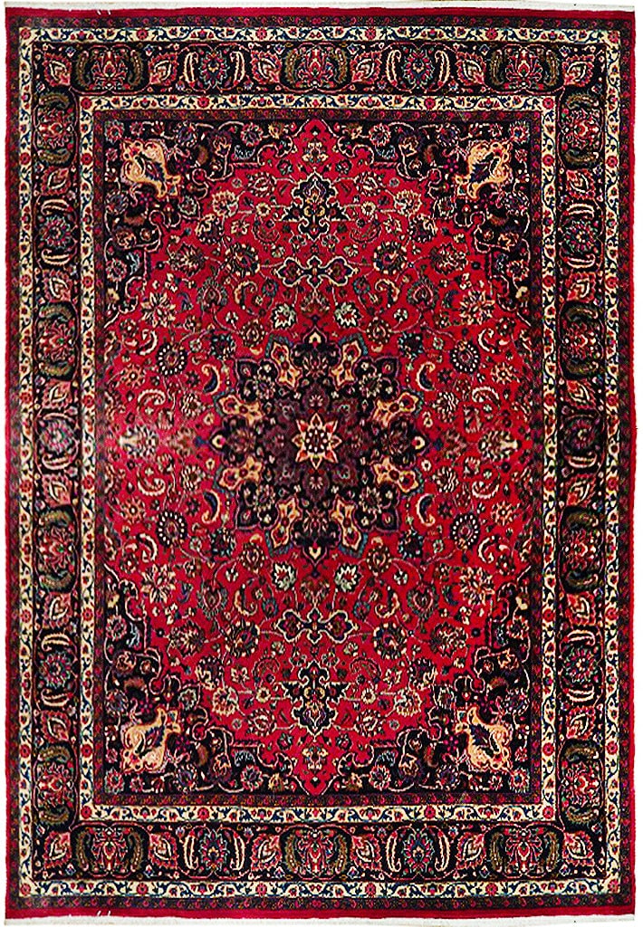 10 x 13 Semi Antique Handmade Wool Persian Tabriz Rug Red Pink: 10 x 13 Semi Antique Handmade Wool Persian Tabriz Rug Red Pink Free continental US Shipping Enhance your living space with this stunning 10' 2" x 12' 8" Red Semi Antique Persian Tabriz Rug, handcrafte
