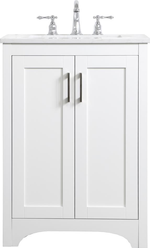 Elegant Lighting Traditional White Bathroom Vanity with Brushed Nickel Finish (1 of 1)