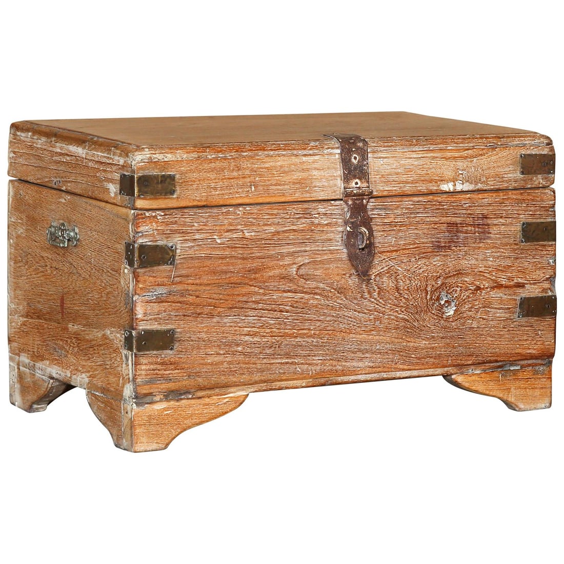 Antique Style Indian Teak Cash Box Natural Waxed Finish (1 of 1)