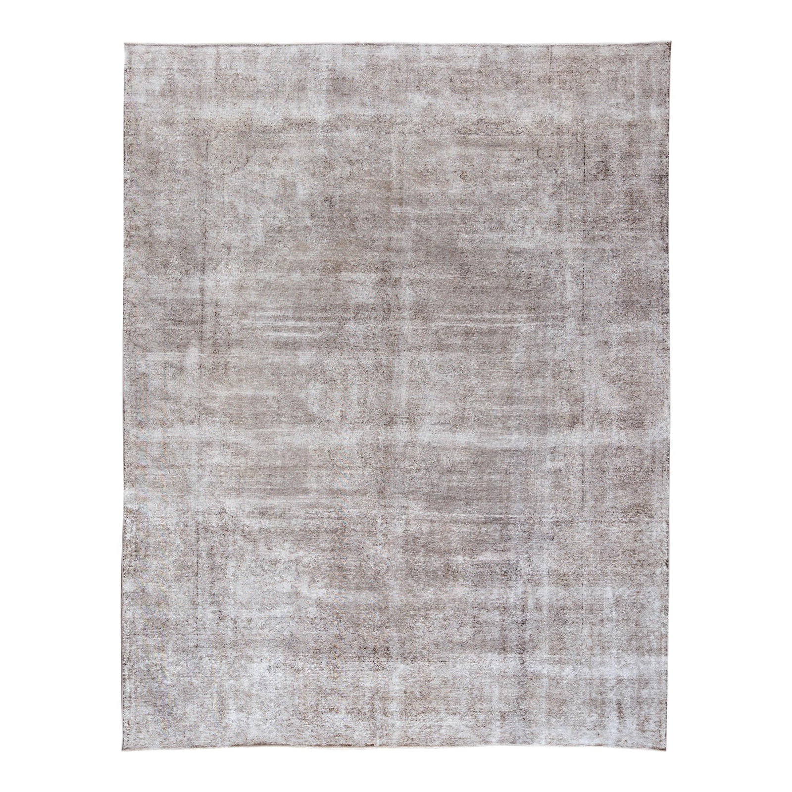 1960s Vintage Persian Hand-Knotted Gray Wool Medallion Rug 9'08 x 12'08: 1960s Vintage Persian Hand-Knotted Gray Wool Medallion Rug 9'08 x 12'08 This vintage Persian rug is a stunning piece featuring a distressed hand-knotted design in a beautiful gray field, accented with