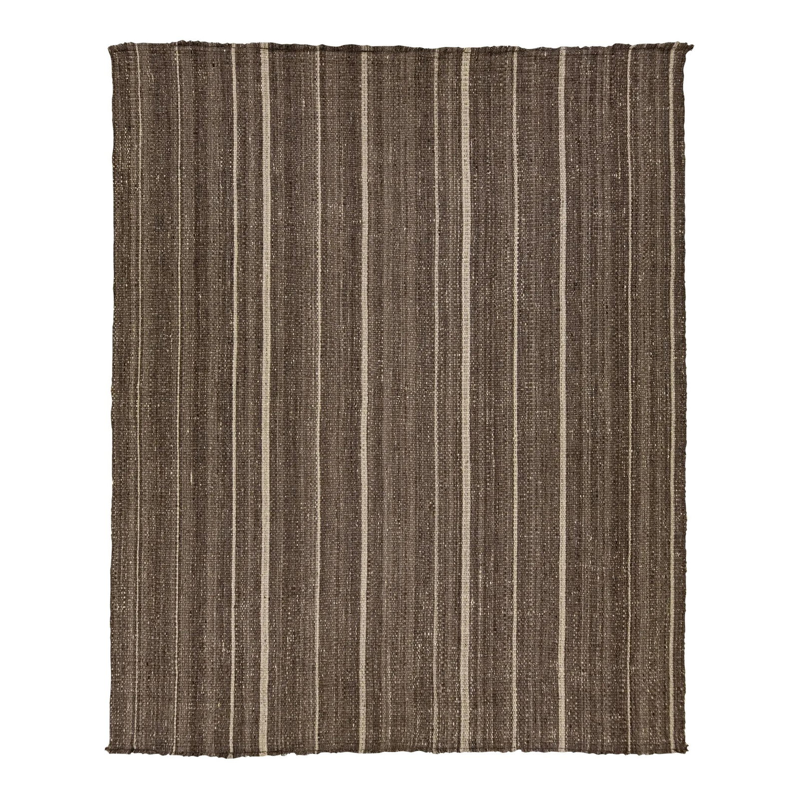 Organic Modern Wool Flatweave Rug 12'2 x 14'10 Brown Striped Design: Organic Modern Wool Flatweave Rug 12'2 x 14'10 Brown Striped Design Enhance your living space with this stunning Organic Modern Flatweave Brown Wool Rug. Featuring a stylish striped design in beige ag