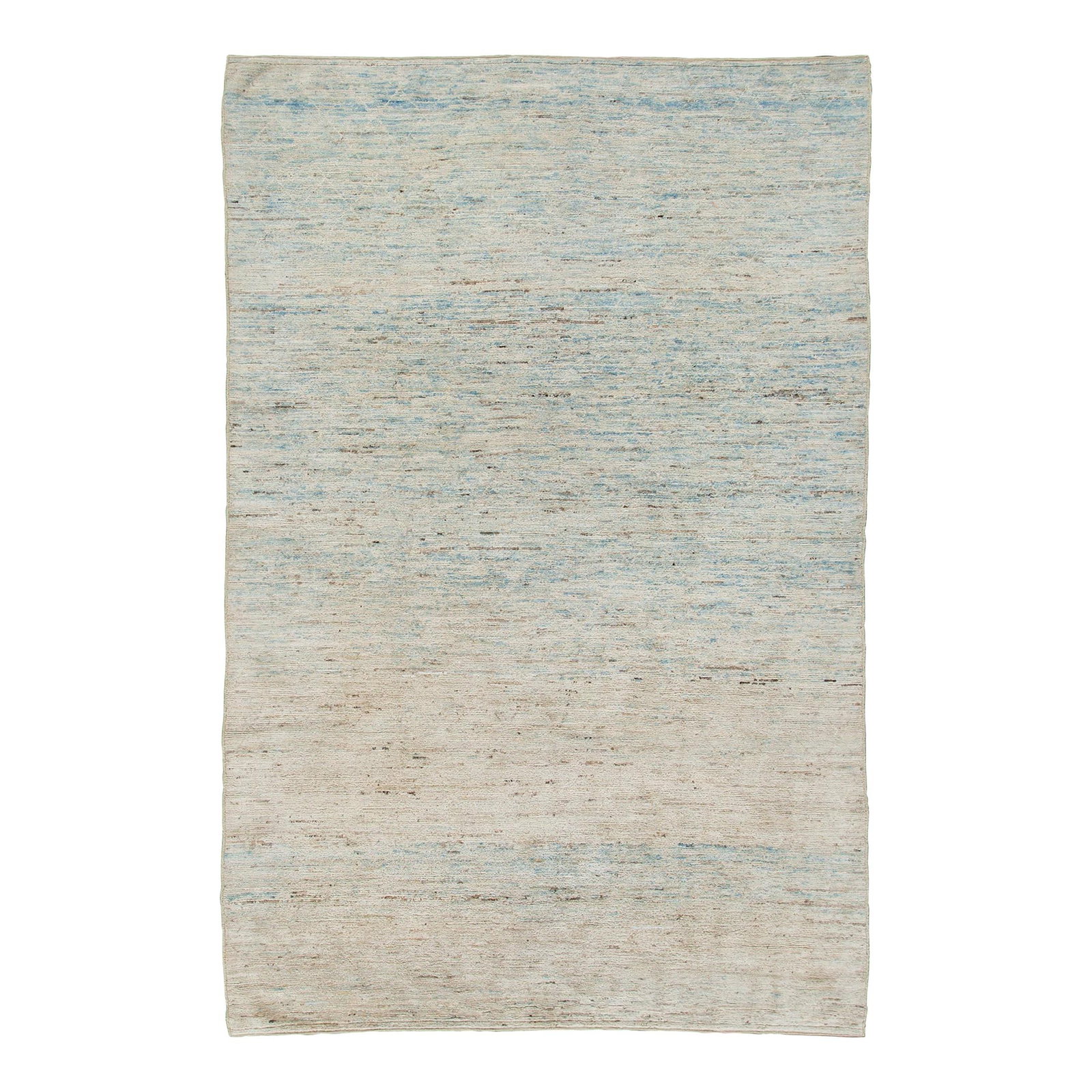 Elegant Blue Wool Moroccan Style Rug 6'6 x 9'10 Tribal Motif: Elegant Blue Wool Moroccan Style Rug 6'6 x 9'10 Tribal Motif Enhance your living space with this stunning contemporary Moroccan style rug, expertly hand-knotted from premium wool. Featuring a captivat