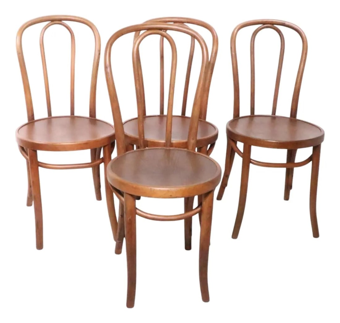Set of 4 Thonet bentwood Vienna Secessionist cafe dining chairs (1 of 10)