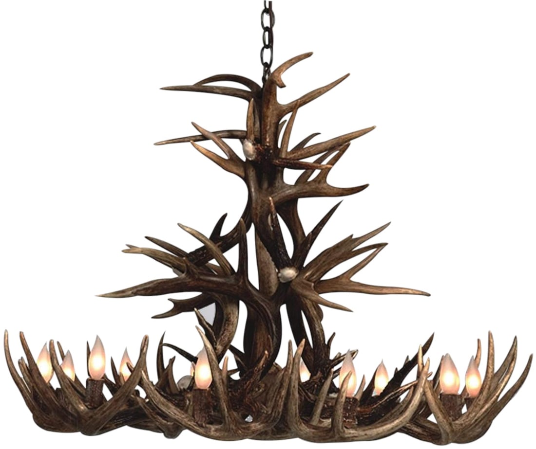 Customizable Sunbleached White Antler Chandelier Handmade Lodge Style (1 of 2)