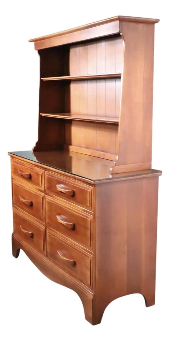 Cushman Colonial Maple Hutch Server Credenza with 6 Drawer Base (1 of 10)