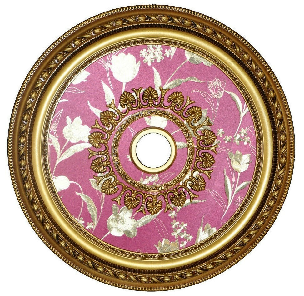 Artistry 32 Inch Round Ceiling Medallion Red Tulips (1 of 2)