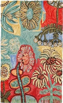 Handcrafted 4x6 Bloom Rug Abstract Elegance 100% Wool (1 of 1)