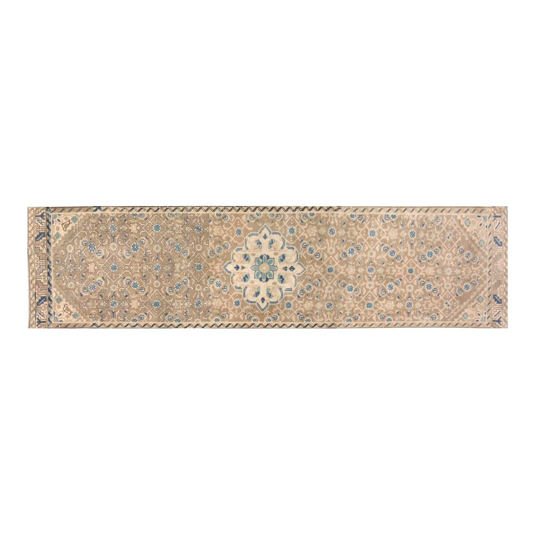 Peach Wool Runner Rug Hand Knotted Vintage 2'4 x 9'7 Classic Design: Peach Wool Runner Rug Hand Knotted Vintage 2'4 x 9'7 Classic Design This vintage hand-knotted wool rug showcases traditional craftsmanship combined with a modern design sensibility. The soft, durable 