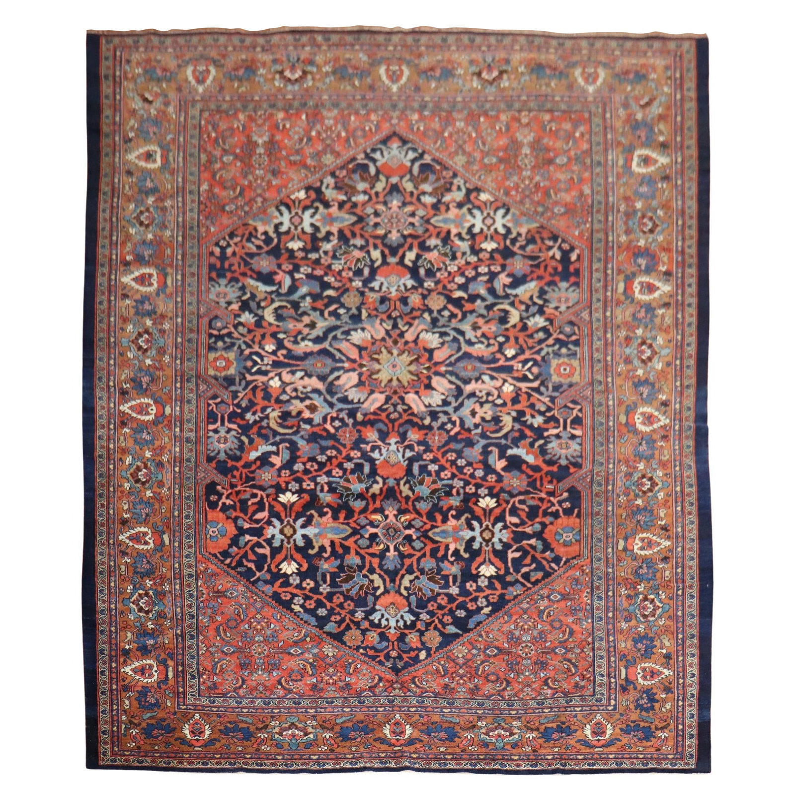 Early 20th Century Wool Hand Knotted Mahal Rug 10'6'' x 13'3'' (1 of 13)