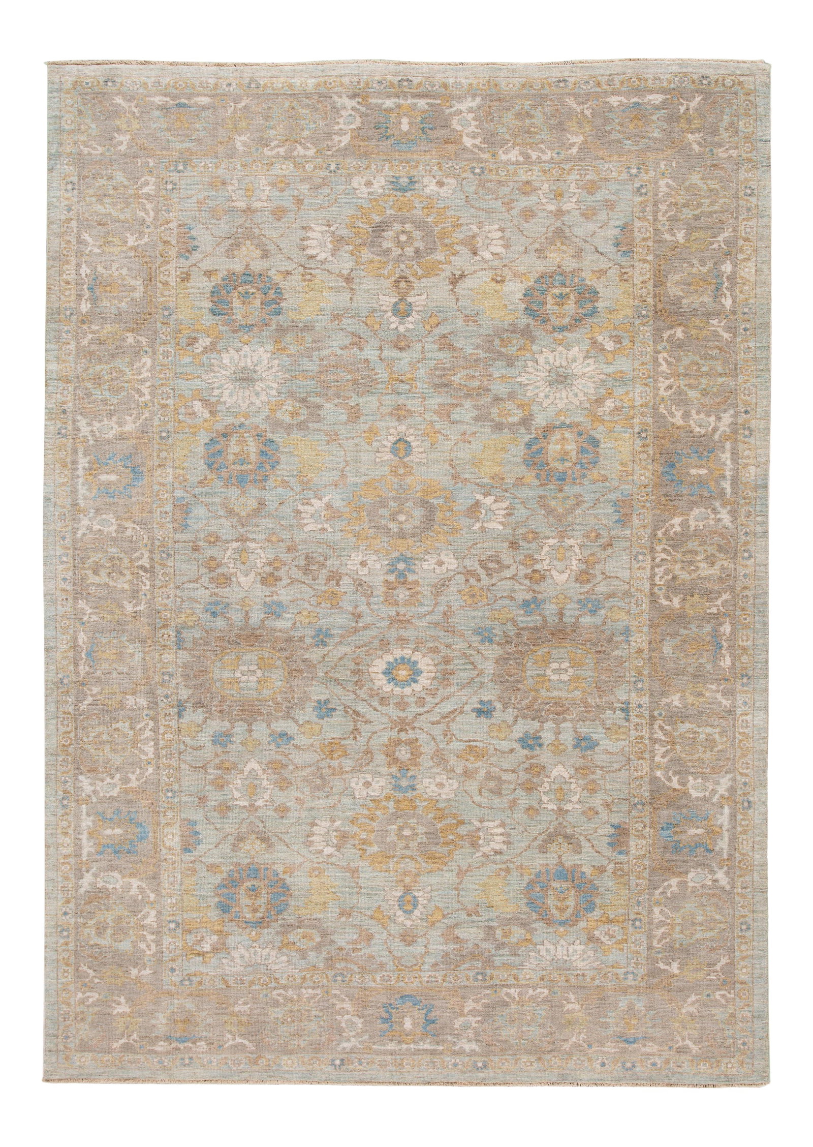 Contemporary Sultanabad Hand-Knotted Wool Rug 8'6 x 12': Contemporary Sultanabad Hand-Knotted Wool Rug 8'6 x 12' Enhance your space with this stunning 21st Century Modern Sultanabad Wool Rug. Hand-knotted from high-quality wool, it features a captivating li