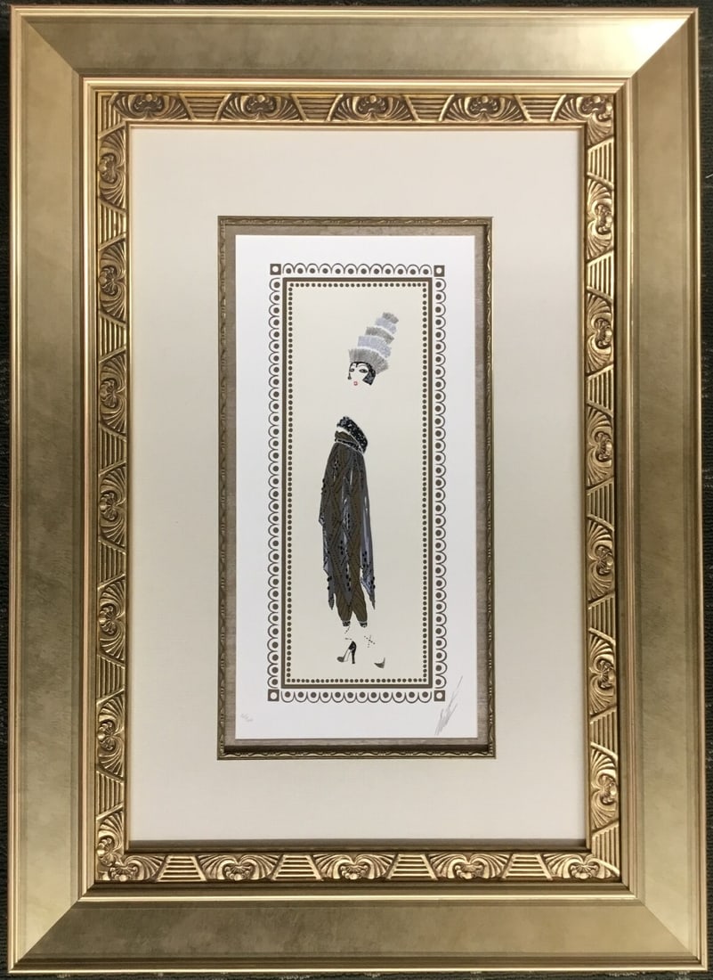Erte Temptress 1979 Signed Limited Edition Art Deco Lithograph Framed (1 of 3)