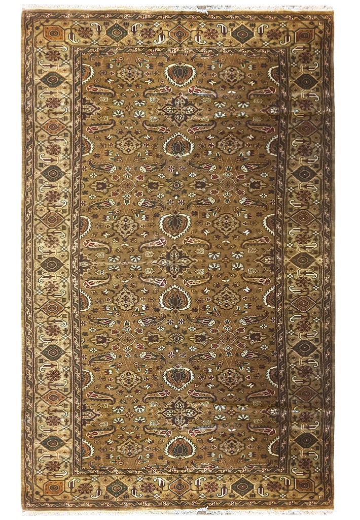 Handmade Olive Brown Area Rug 9' x 18' Unique Size Wool (1 of 9)