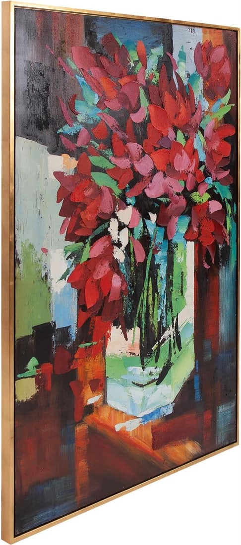 Howard Elliott Hand-Painted Red Tulips Canvas Art 61.50 x 41.50: Howard Elliott Hand-Painted Red Tulips Canvas Art 61.50 x 41.50 Transform your space with this exquisite hand-painted canvas art featuring vibrant red tulips in a vase. Measuring 61.50 inches in heigh