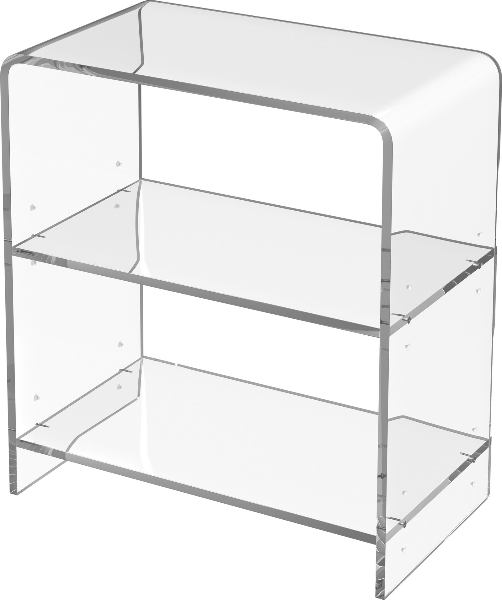 Butler Acrylic 2-Shelf Bookcase Modern Clear Finish 25H 22W 12D (1 of 5)