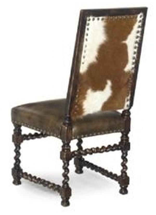 J Neal Hand-Crafted Antique Style Leather Dining Chair Chestnut Finish (1 of 1)