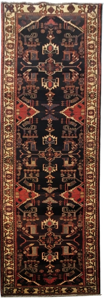 3.7 x 13.8 Graphite Black Persian Hamadan Rug Handcrafted Excellence: 3.7 x 13.8 Graphite Black Persian Hamadan Rug Handcrafted Excellence Free continental US Shipping Introducing the exquisite 3.7 x 13.8 Graphite Black Persian Hamadan Rug, handcrafted by skilled Persia
