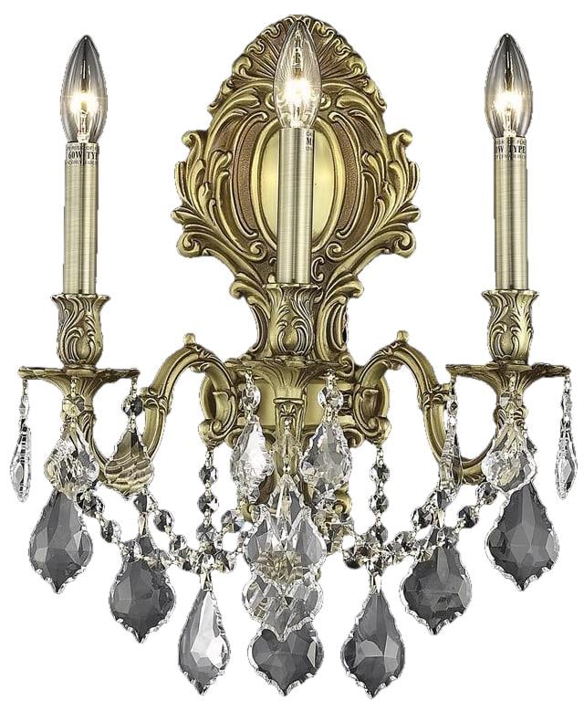 Elegant Lighting Regal Monarch Crystal Wall Sconce French Gold 3-Light Rococo Style: Elegant Lighting Regal Monarch Crystal Wall Sconce French Gold 3-Light Rococo Style Illuminate your space with the Regal Monarch Wall Sconce, an exquisite piece that combines functionality with elegan