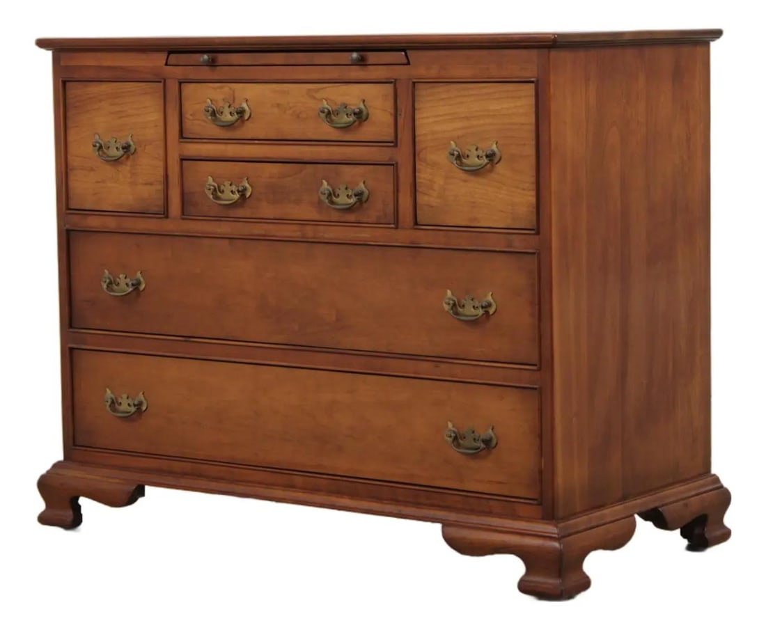 Stickley Cherry Wood Chippendale Style Server Cabinet 6 Drawer (1 of 10)