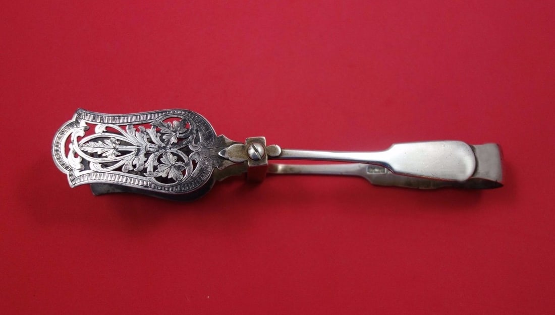 Walker & Hall Sterling Silver Yoked Asparagus Serving Tong 8 7/8 Inches (1 of 1)
