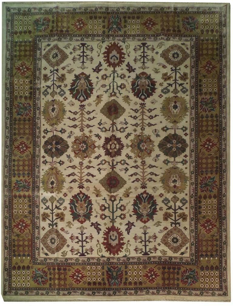 10 x 13 Ivory Wool Oushak Rug Handmade in Turkey: 10 x 13 Ivory Wool Oushak Rug Handmade in Turkey Free continental US Shipping Elevate your living space with this exquisite 10' x 13' Ivory Authentic Oushak Design Rug. Handwoven by skilled artisans i