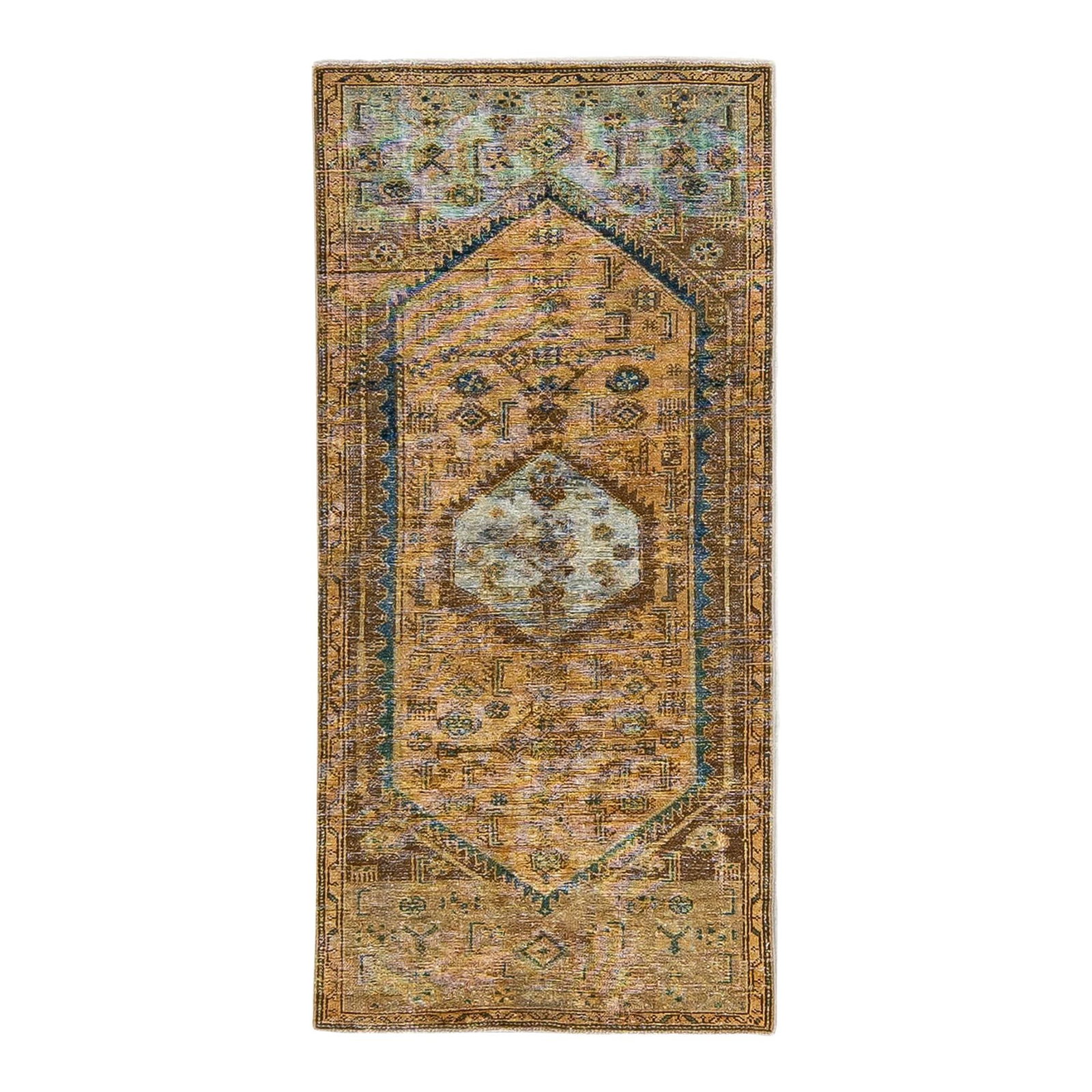 1960s Vintage Persian Handmade Wool Rug Geometric Design Brown: 1960s Vintage Persian Handmade Wool Rug Geometric Design Brown Discover this exquisite vintage Persian rug, hand-knotted from high-quality wool. Featuring a rich brown color field complemented by blue