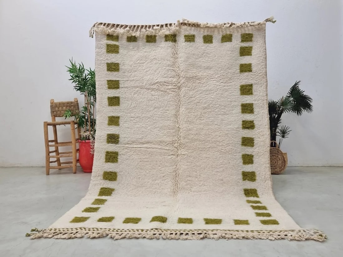 Authentic Handmade Wool Rug 8 x 5 Feet Berber Craftsmanship Morocco: Authentic Handmade Wool Rug 8 x 5 Feet Berber Craftsmanship Morocco Experience the beauty and craftsmanship of this stunning, authentic soft handmade wool rug. Each piece is handwoven in the Atlas Mou