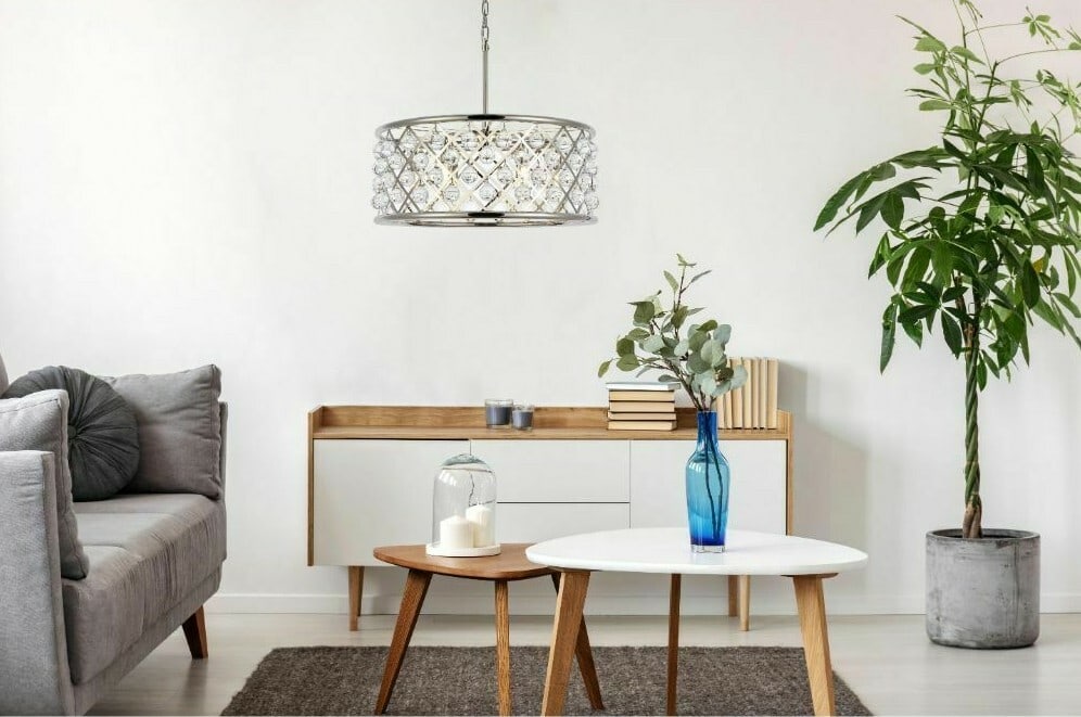 Madison 25in 6-Light Crystal Chandelier Polished Nickel (1 of 8)