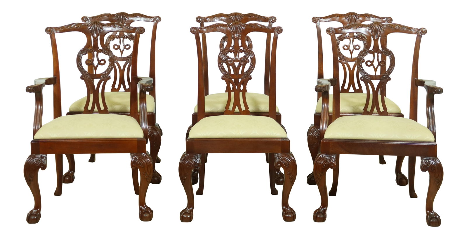 Set of 6 Baker Chippendale Mahogany Dining Chairs with Claw Feet (1 of 10)