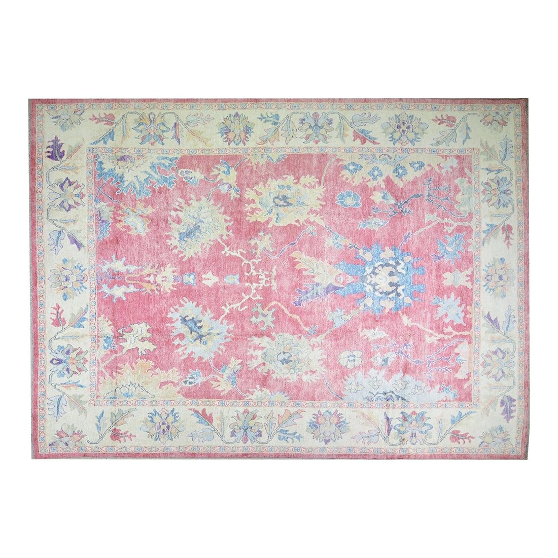 10'x13'9" Wool Area Rug Hand-Knotted Oushak Pakistani Design (1 of 5)