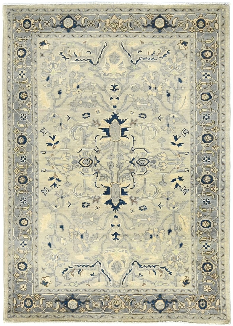 Hand-Knotted Geometric Tribal Serapi Wool Rug 4'0 x 5'11: Hand-Knotted Geometric Tribal Serapi Wool Rug 4'0 x 5'11 Enhance your home decor with this stunning Geometric Tribal Serapi Rug. Measuring 4'0" x 5'11" and crafted from high-quality wool, this hand-kn