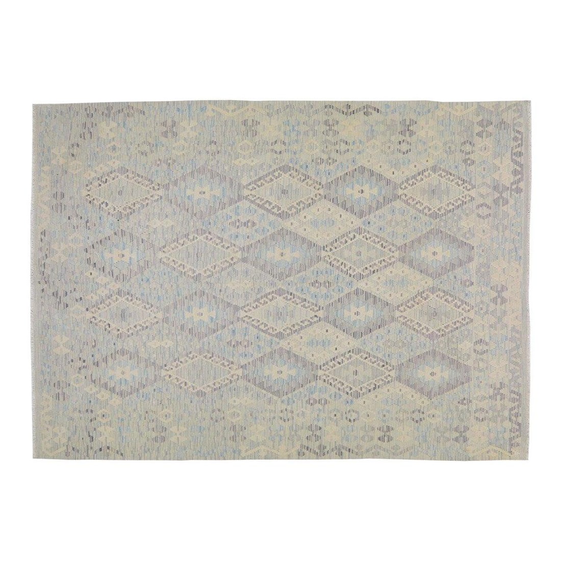 6'1 x 8'4 Hand-Knotted Wool Area Rug in Maimana Style: 6'1 x 8'4 Hand-Knotted Wool Area Rug in Maimana Style This Afghan Maimana rug is hand-knotted from wool using traditional techniques, blending timeless craftsmanship with a contemporary design sensibi