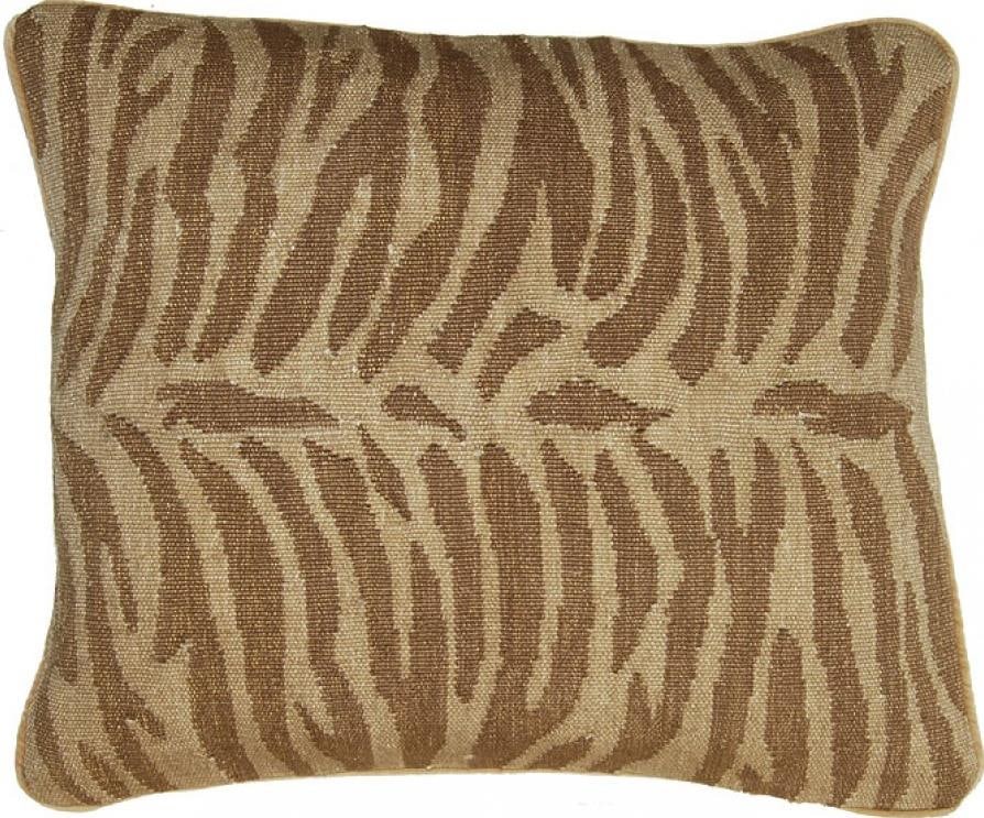 Elegant Beige Velvet Aubusson Pillow 19x21 with Zippered Backing (1 of 1)