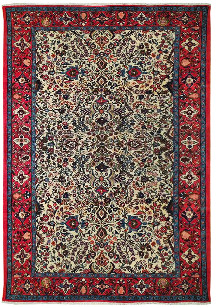 Handcrafted Persian Lilihan Bibikabad Rug 6'7 x 9'10 Soft Wool (1 of 6)