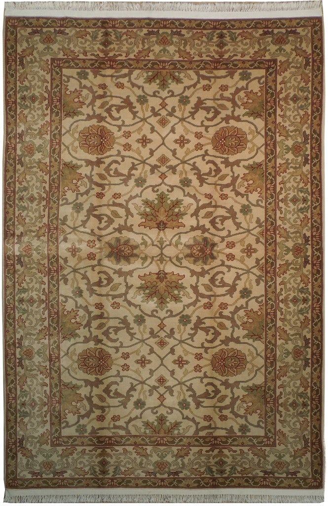 Handmade Agra Rug Neutral Tones 6 x 9: Handmade Agra Rug Neutral Tones 6 x 9 Free continental US Shipping Enhance your living space with this beautiful handmade Agra rug, measuring 5.10 x 8.10 feet. Featuring a neutral color palette, this 