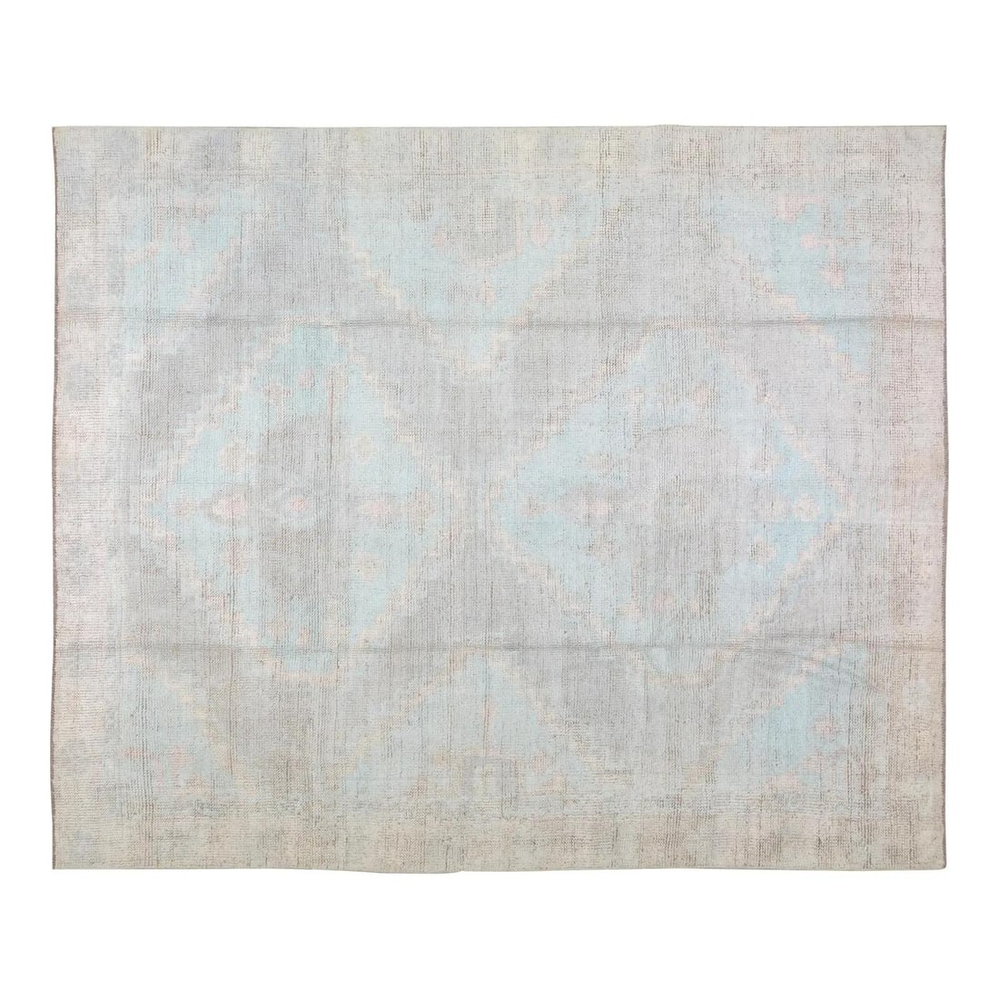 Gray Wool Oushak Rug Hand Knotted 8'7" x 10'2" Traditional Design: Gray Wool Oushak Rug Hand Knotted 8'7" x 10'2" Traditional Design This Oushak hand-knotted wool rug is crafted using traditional techniques, offering a blend of timeless artistry and contemporary styl