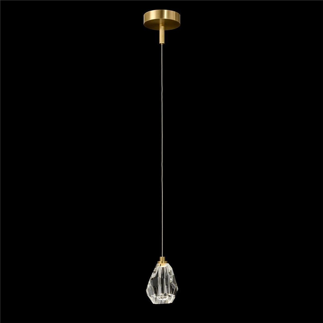 John-Richard Vintage Style Crystal Pendant Light Brass 13H (1 of 1)