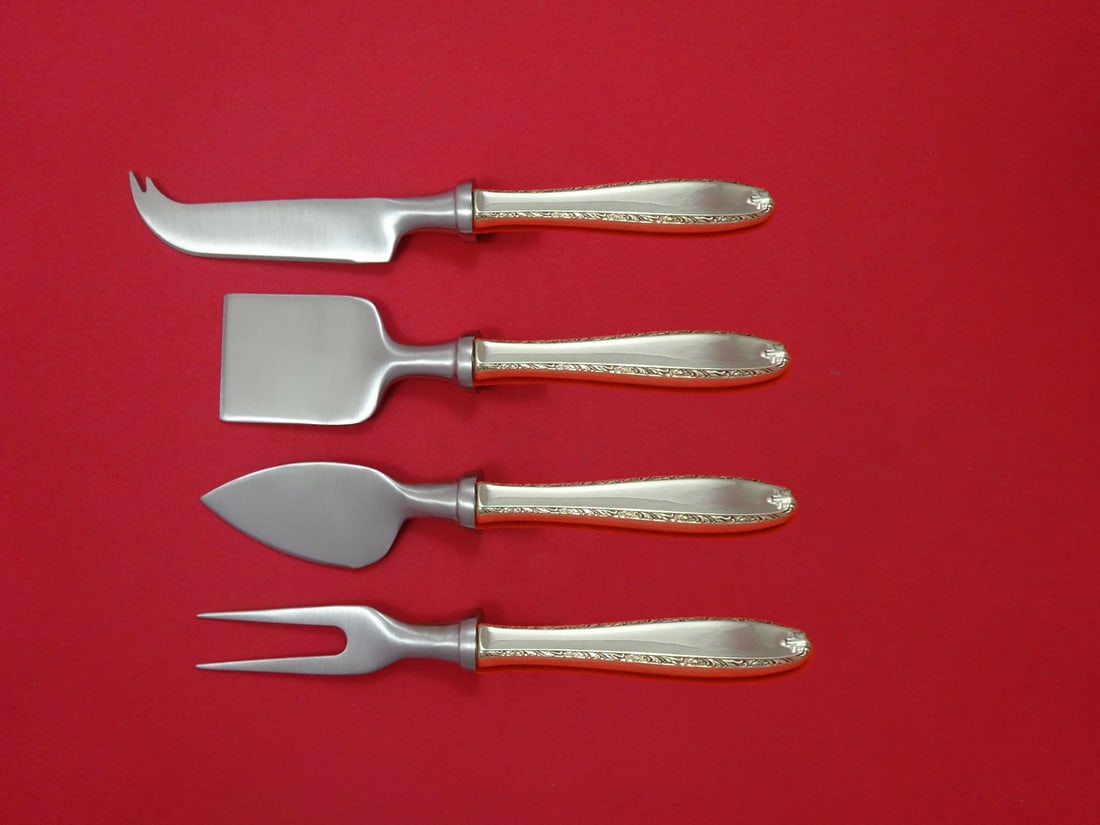 Alvin Southern Charm Sterling Silver Cheese Serving Set 4pc: Alvin Southern Charm Sterling Silver Cheese Serving Set 4pc Experience the elegance of the Southern Charm pattern with this exquisite 4-piece cheese serving set by Alvin. Crafted from high-quality ste