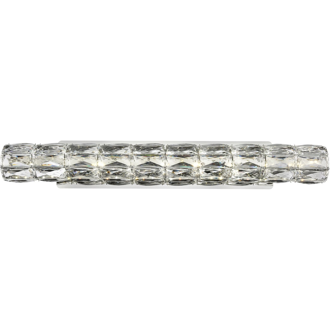 Valetta Chrome Crystal LED Wall Sconce 30.3 Inch: Valetta Chrome Crystal LED Wall Sconce 30.3 Inch This modern crystal wall sconce features a sleek chrome finish and is designed for use in indoor spaces such as bathrooms, bedrooms, hallways, dining r