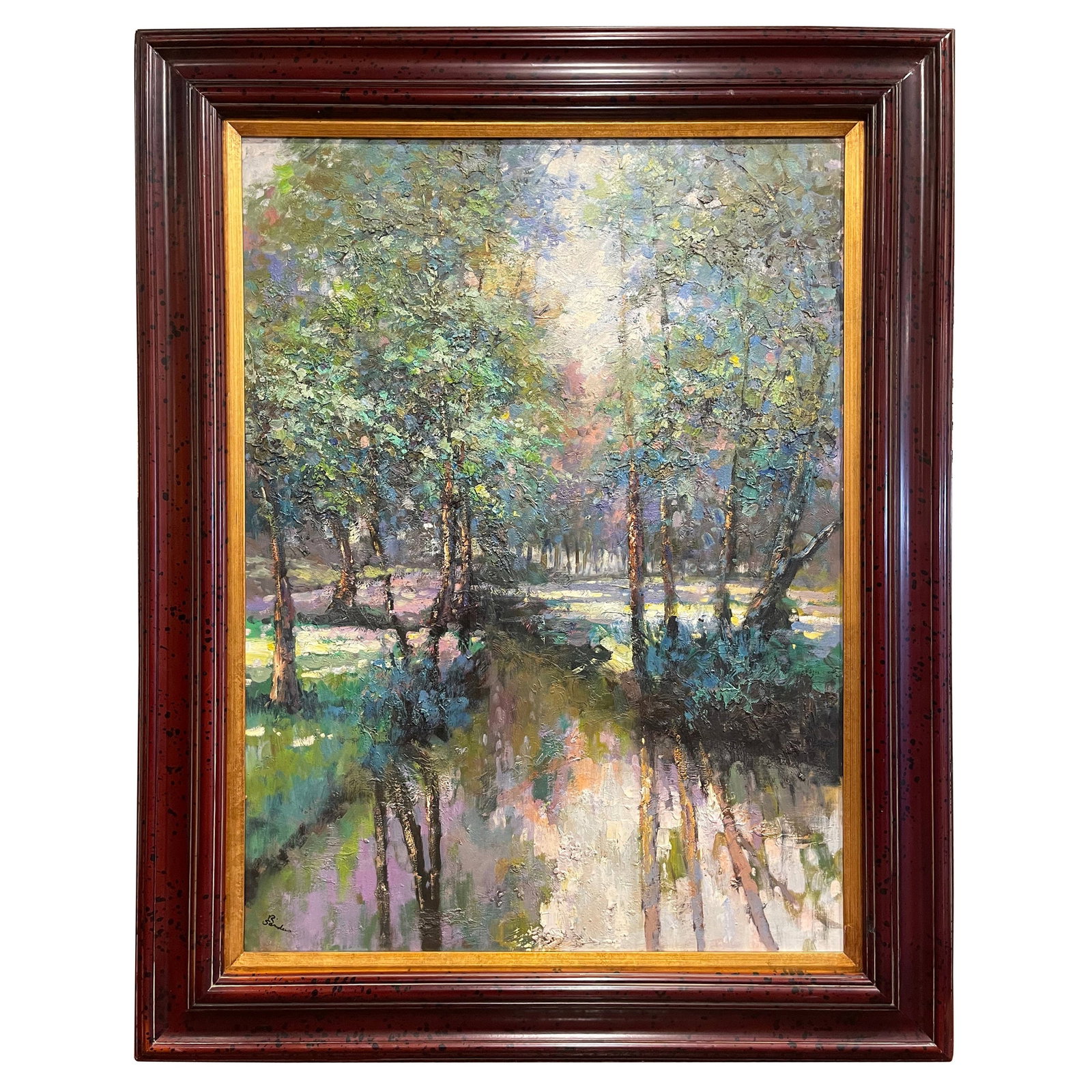 Framed Landscape Oil Painting by R Sanders Late 20th Century (1 of 13)
