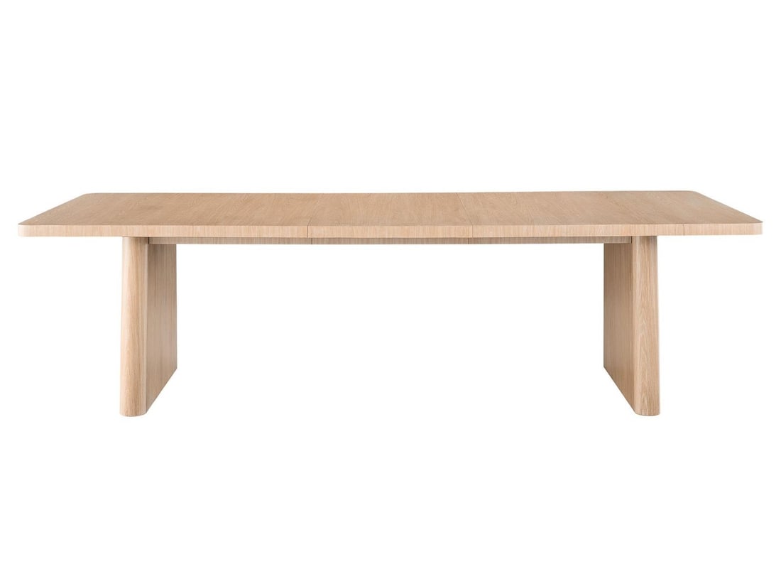 Universal Nomad 86 Inch White Oak Dining Table: Universal Nomad 86 Inch White Oak Dining Table Elevate your dining experience with this refined 86" Dining Table, crafted from high-quality White Oak. This exquisite piece from the Nomad collection co