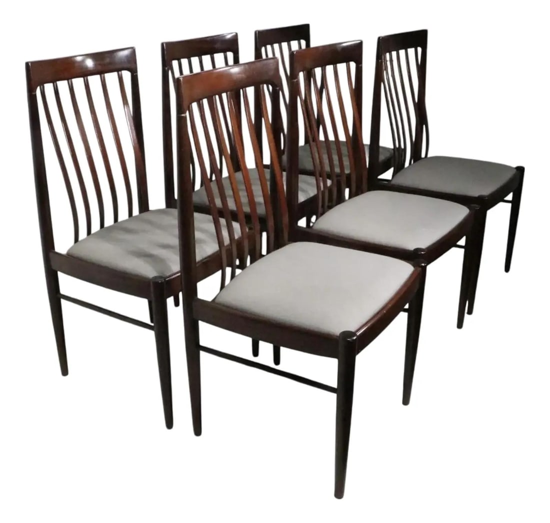 Six Mahogany Dining Chairs Mid Century Design by H W Klein for Bramin (1 of 10)