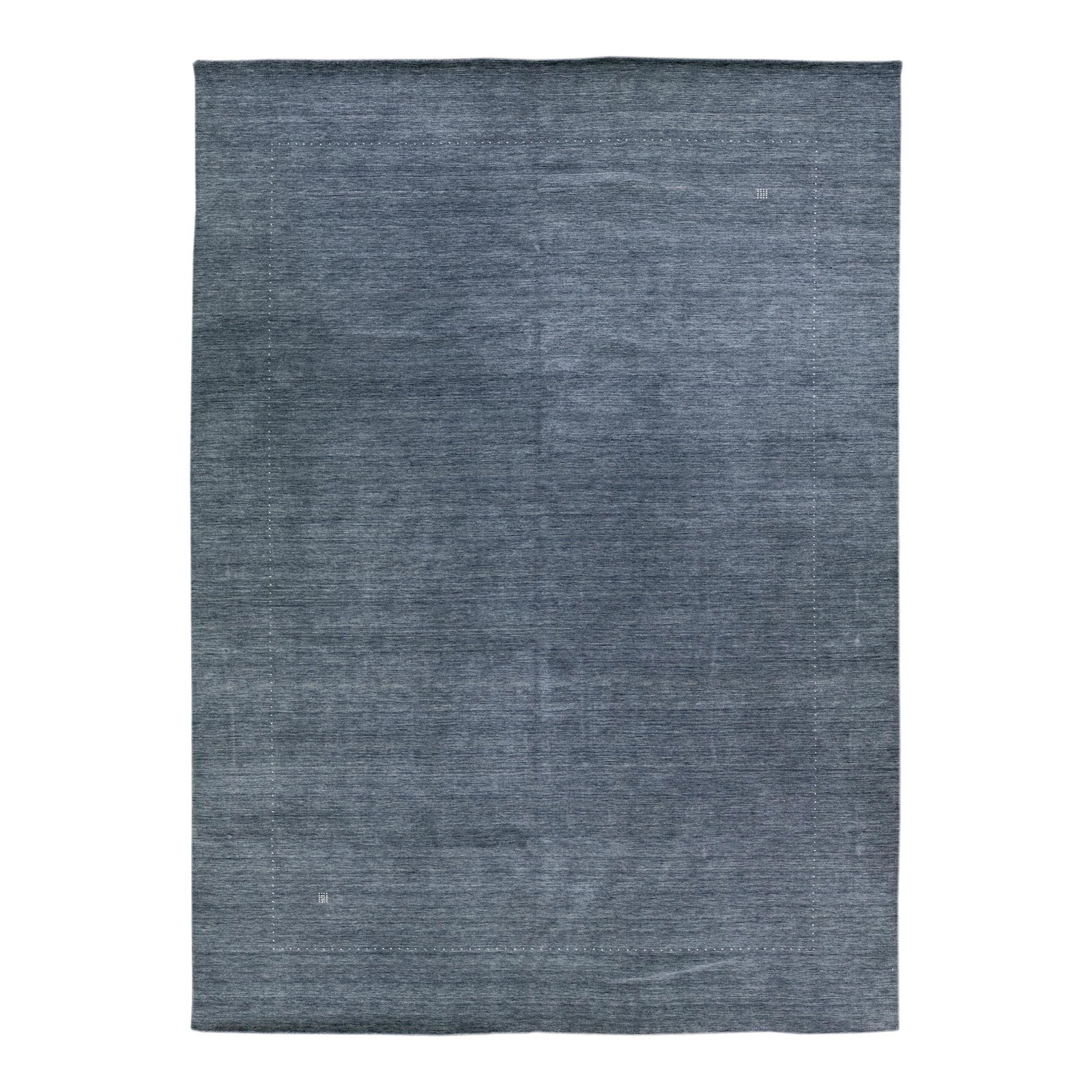 Blue Modern Gabbeh Style Hand-Loom Wool Rug Geometric Design 10'4 x 13'10: Blue Modern Gabbeh Style Hand-Loom Wool Rug Geometric Design 10'4 x 13'10 Enhance your space with this stunning modern Gabbeh style hand-loomed wool rug featuring a serene blue field. The rug showcase